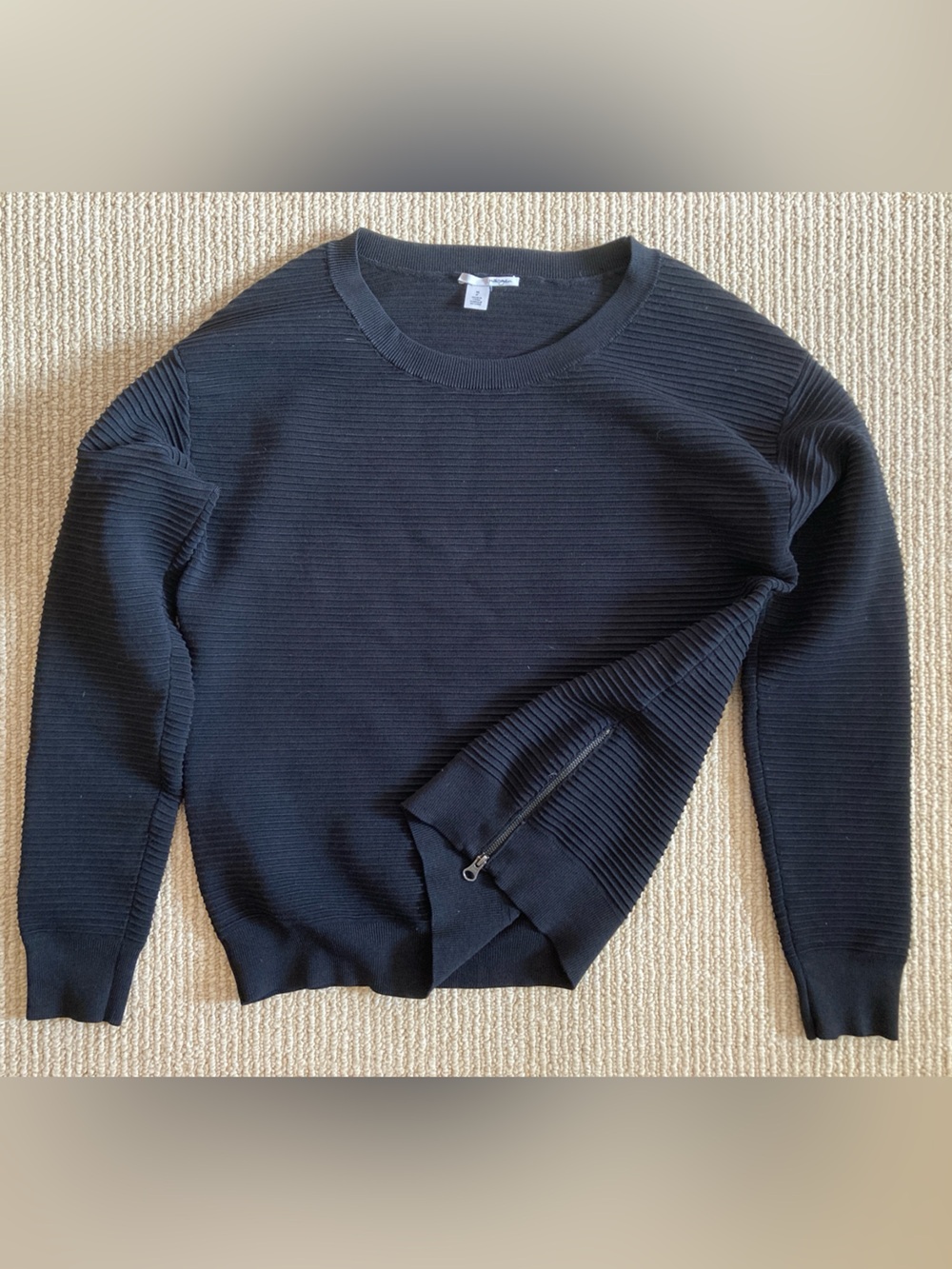 Halogen Black Ribbed Sweater from Nordstrom Sz MP